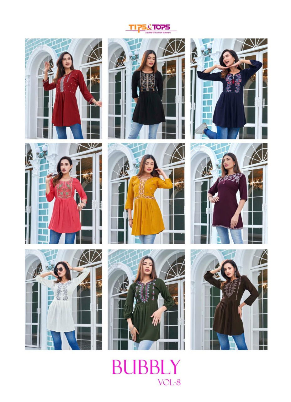 Tips Tops Bubbly 8 Fancy Ethnic Wear Wholesale Ladies Top Catalog